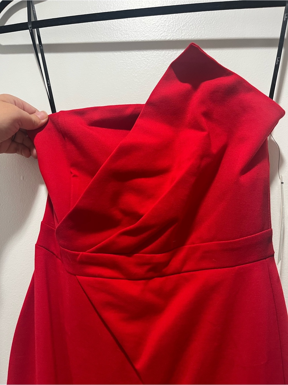 Lulu's One-Shoulder Red Draped Evening Gown